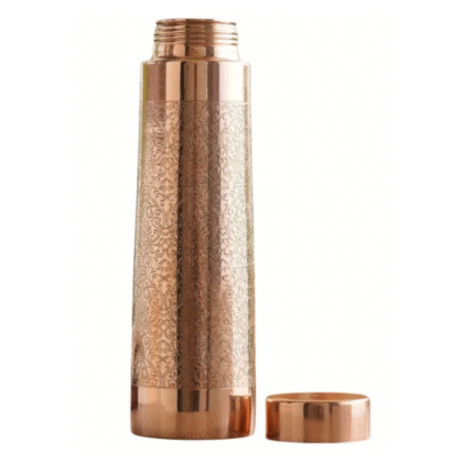 Rose Gold Embossed Pure Copper Bottle | 950 ML
