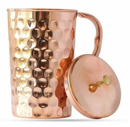 Diamond Pure Copper Hammered Water Jug | 1500 ML