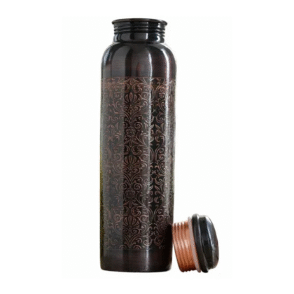 Black Embossed Pure Copper Bottle | 950 ML