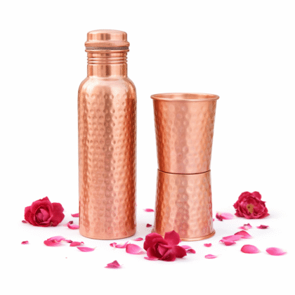 copper bottle and copper glass