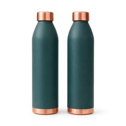 set of 2 green copper bottle