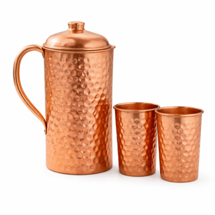 copper jug with glass