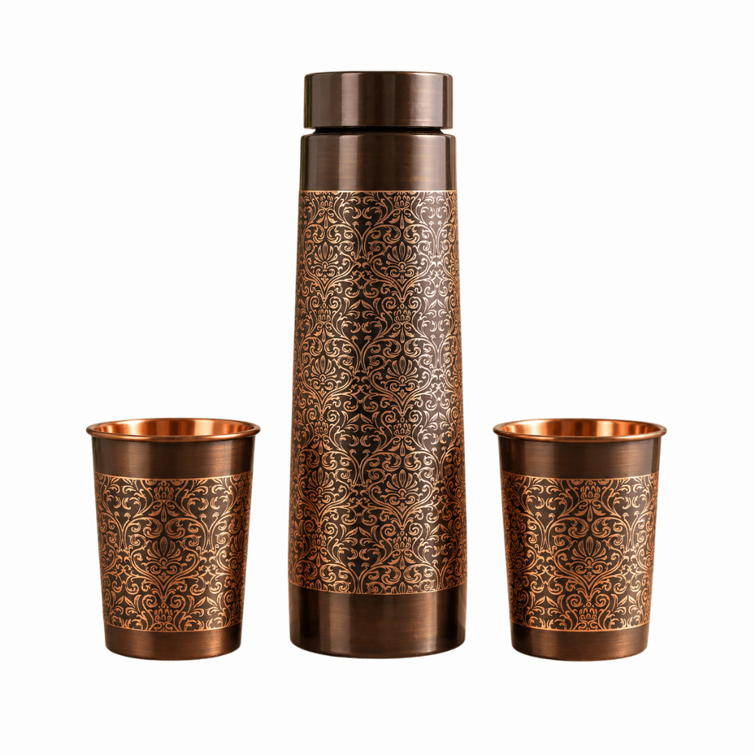 embossed copper gift set