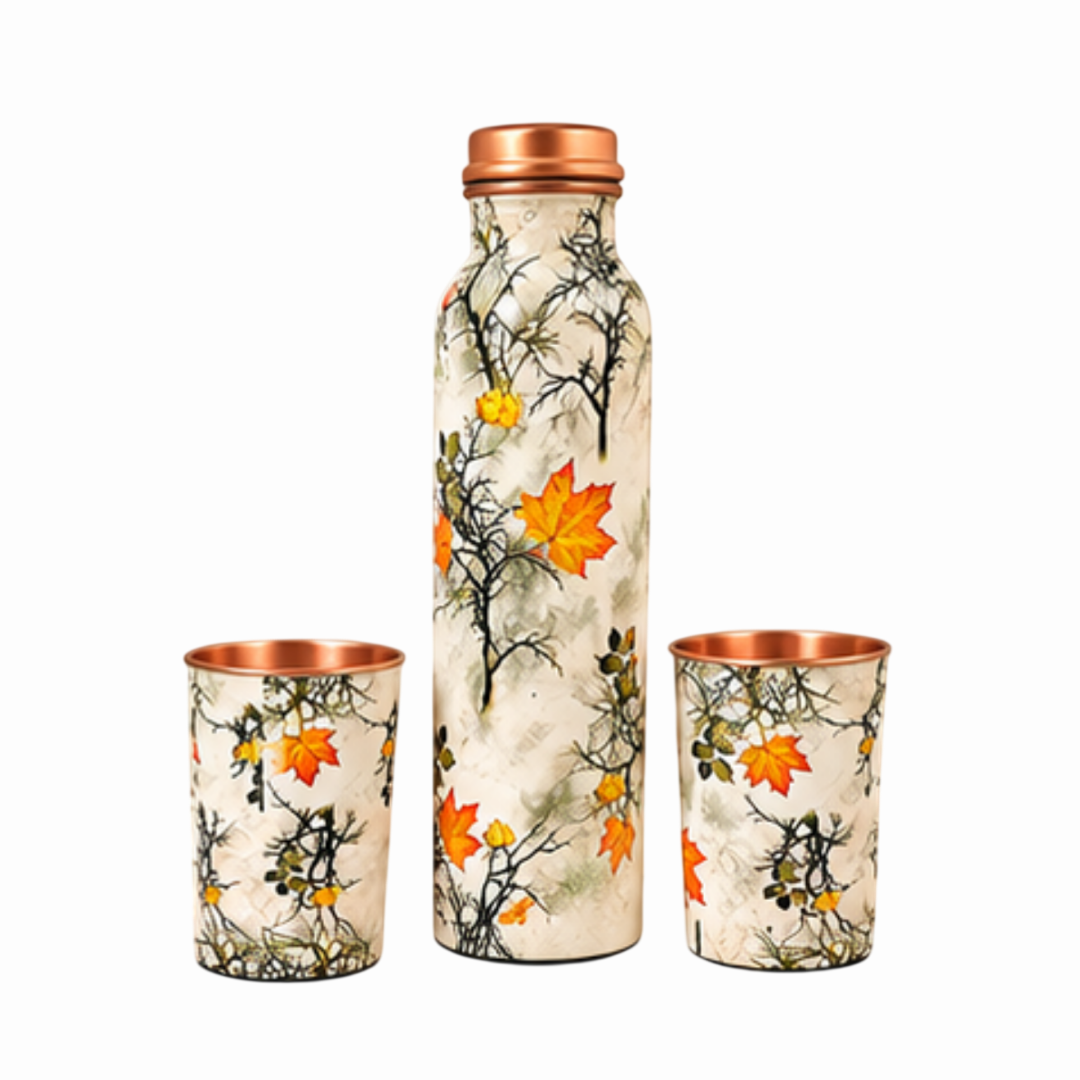 meena print copper bottle