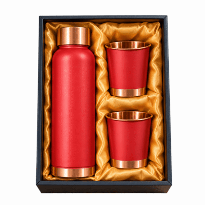 copper gift set with glass